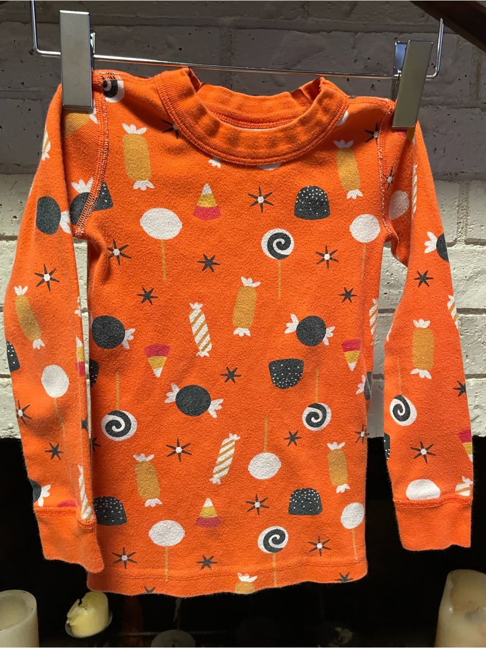 Hanna Andersson Orange Candy Print Long Sleeve Pajama set